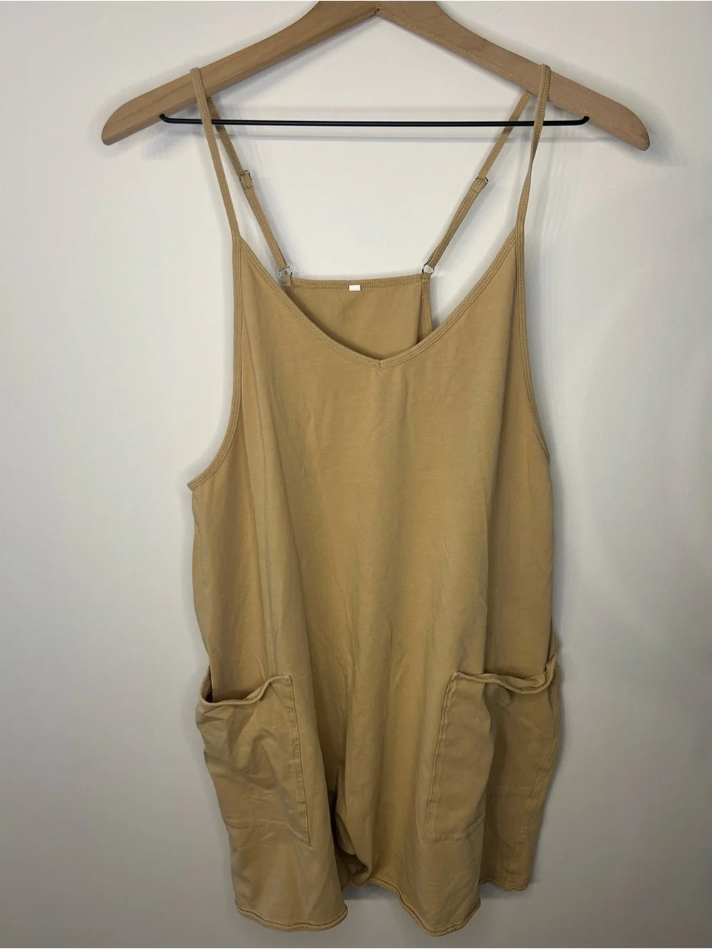 Minsure Women’s Khaki Sleeveless Romper, Size Large